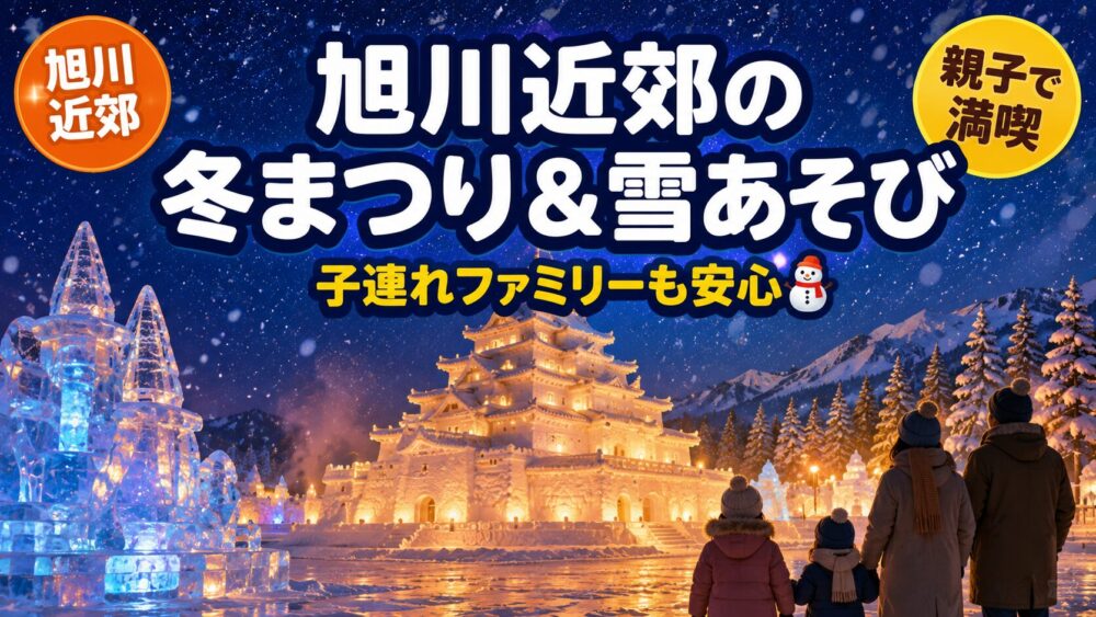 旭川近郊の冬まつりを家族で楽しむイメージ